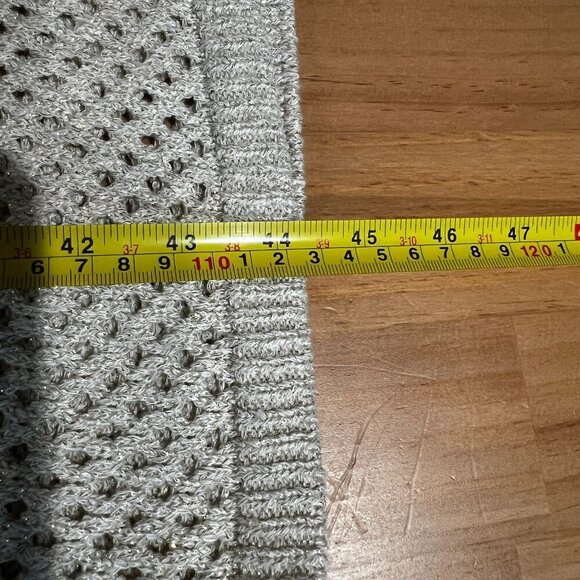 Joie Womens Knit Crochet Bodycon Scalloped Trim Dress LARGE Ecru Gold - Picture 9 of 9